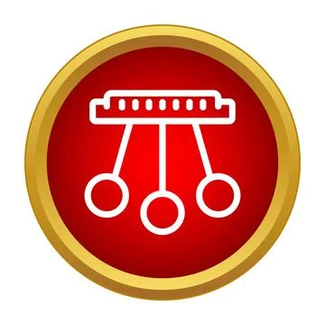 Newton's cradle balancing physics movement scientific icon Stock Illustration