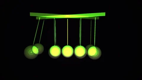Newtons Cradle Balls in Motion Demonstrating Physics Principles. Stock Footage 334537052