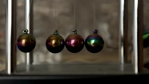 Newton’s Cradle Balls Swinging in Slow Motion Stock Footage 344207874