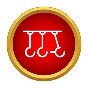 Newton's cradle demonstrating physics momentum energy icon 库存插图
