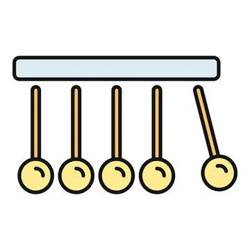 Newton's cradle demonstrating physics of momentum Illustrazione stock