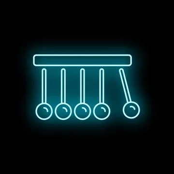 Newton's cradle demonstrating physics momentum and energy transfer Stock Illustration