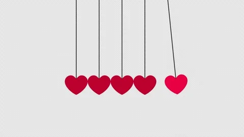 Newton's cradle with hearts. Stock Footage 252803867