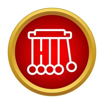 Newton's cradle icon showing physics and momentum Stock Illustration