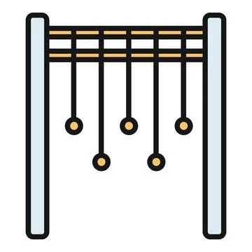 Newton's cradle illustrating an icon of physics Illustrazione stock