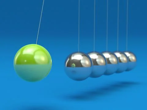 Newton's Cradle isolated on blue background Stock Illustration