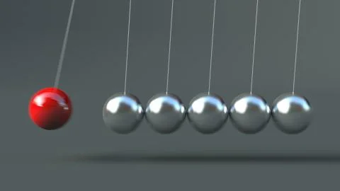 Newton's Cradle isolated on grey background Stock Illustration