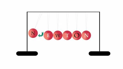 Newton's cradle, law of the pendulum Stock Illustration