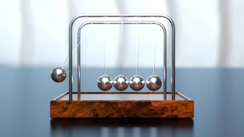 Newton's cradle office toy loop Stock Footage 104064200