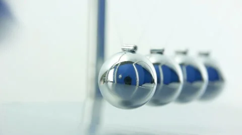 Newton's Cradle pendulum close up . Video stock 48163908