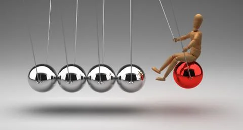 Newton's Cradle With People Stockillustratie