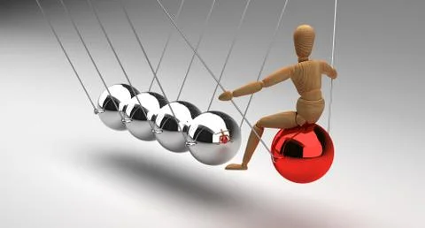 Newton's Cradle With People Illustrazione stock