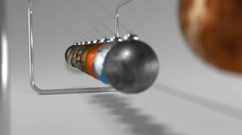 Newton's Cradle with Planets Stock-Footage 44573163