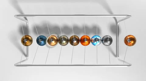 Newton's Cradle with Planets Video stock 46098657