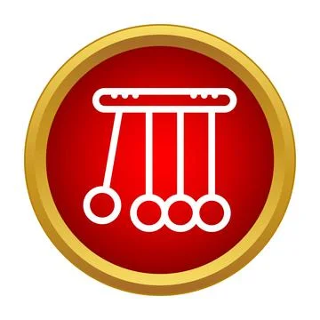 Newton's cradle showing physics and energy transfer icon Illustrazione stock