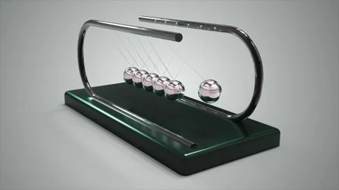 Newton's Cradle from the side in a 3D an... | Stock Video | Pond5