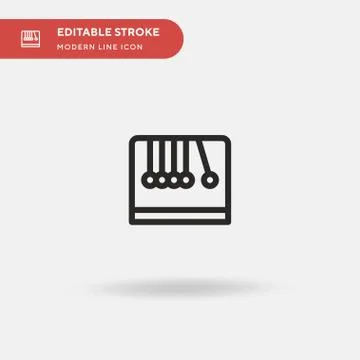 Newtons Cradle Simple vector icon. Illustration symbol design template for we Stock Illustration
