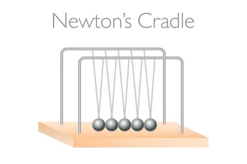 Newton's Cradle Vector Illustration 3D - Physics Stock-Illustration