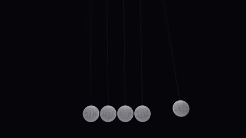 Newton's Cradle Wide Shot - Technical Wireframe Animation - 4K Loop 스톡 동영상 334118089