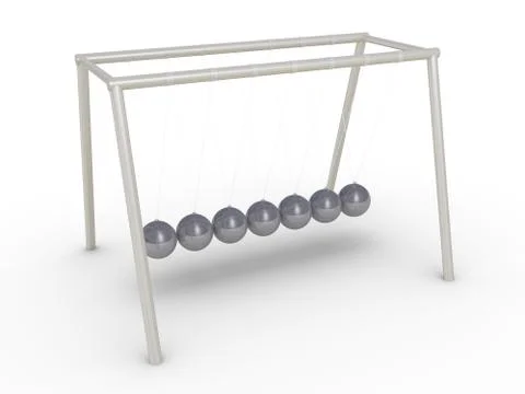 Newton's cradle without motion Stock Illustration