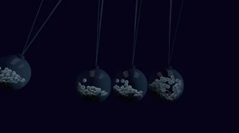 Newton's Pendulum, Balancing balls, animation Stock Footage 52027399