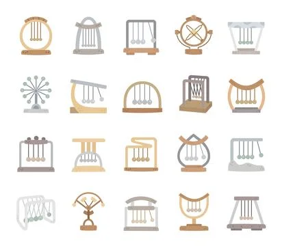 Newtons pendulum set featuring physics Stockillustratie
