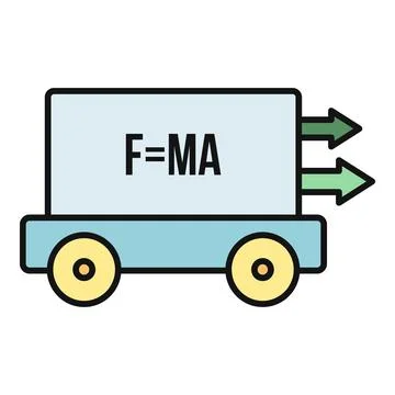 Newton's second law calculating force mass acceleration Stock Illustration