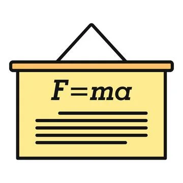 Newton's second law formula on school blackboard Illustrazione stock