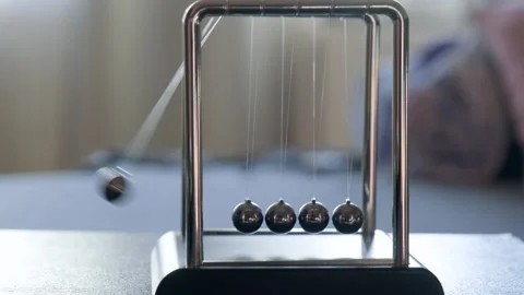 Newtons Small Pendulum in Action Stock Footage 318542003