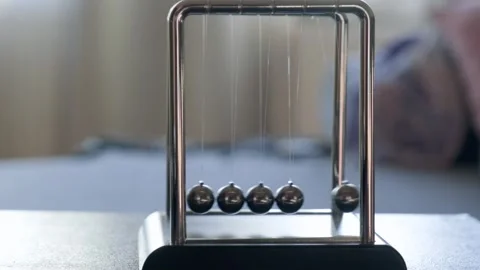 Newtons Small Pendulum in Action Stock Footage 318542131