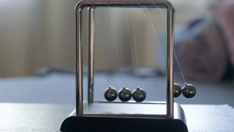 Newtons Small Pendulum in Action Stock Footage 318542225
