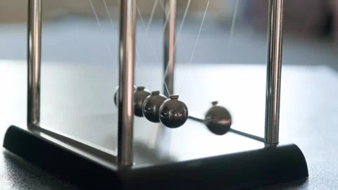 Newtons Small Pendulum in Action Stock Footage 318542432