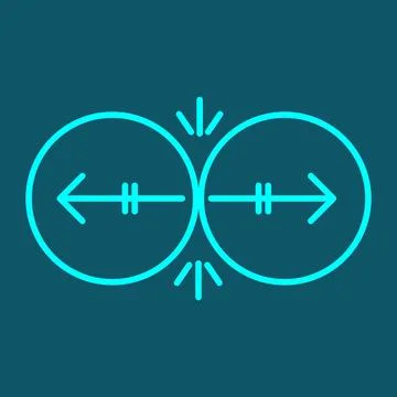 Newton's Third Law - equal and opposite action-reaction force pair icon Иллюстрация
