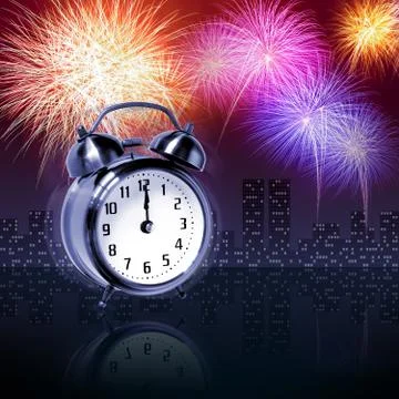 Newyear fireworks Stock Illustration
