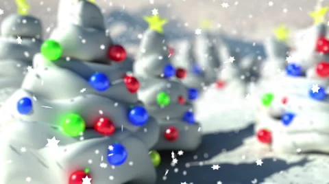 NewYear trees with snow Stock Footage 886912