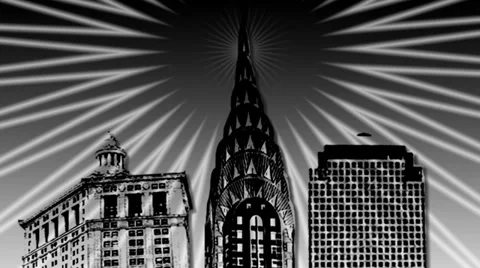 Newyork Skyline Styled 库存影片 35510273