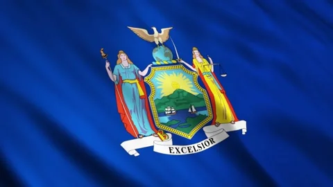 Newyork State Flag waving in the wind Stock Footage 236081452