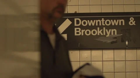 NewYork Subway sign Stock Footage 54358347