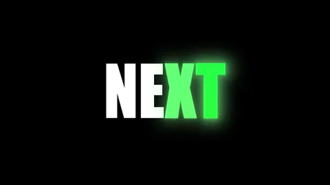 Next Animated Bold Text Reveal Neon Green Glow Outline Black Screen Vídeo Stock 337192386