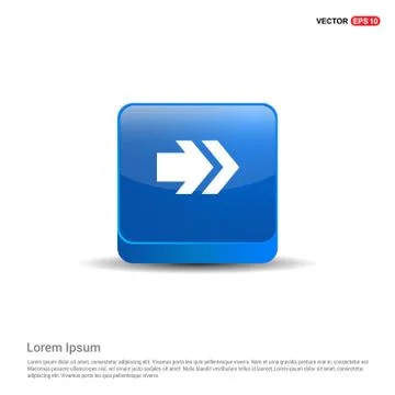 Next Arrow Icon - 3d Blue Button 库存插图