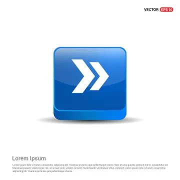 Next Arrow Icon - 3d Blue Button Stock Illustration
