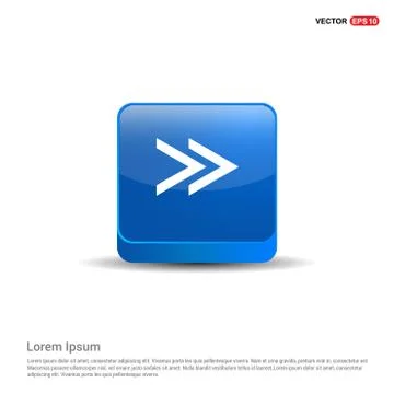 Next Arrow Icon - 3d Blue Button 库存插图