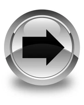 Next arrow icon glossy white round button Stock Illustration