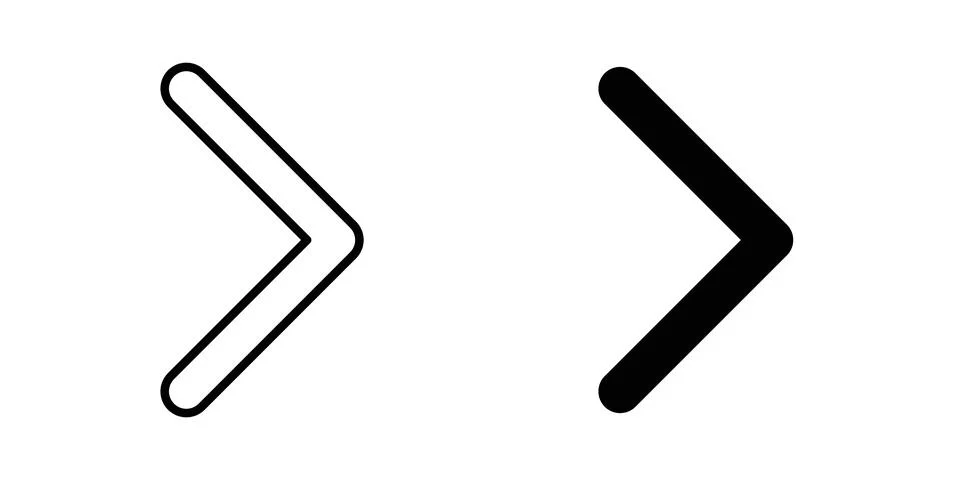 Next arrow icon thin line and clipart style vector set Illustrazione stock