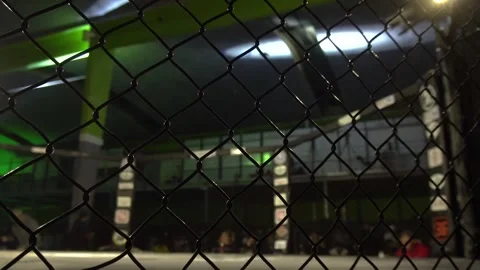 Next to the Cage of Combat Ring Stock Footage 247406066
