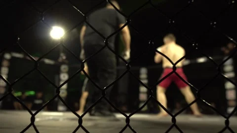 Next to the Cage of Combat Ring Stock Footage 247406081