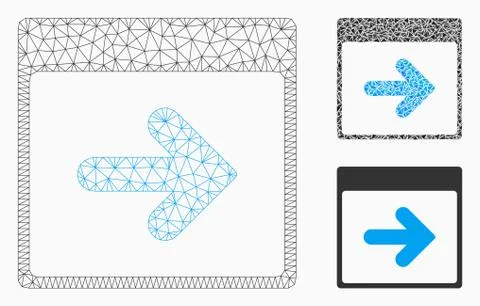 Next Calendar Day Vector Mesh Network Model and Triangle Mosaic Icon 스톡 일러스트