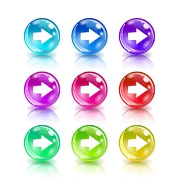 Next circle glossy web icon on white background Stock Illustration