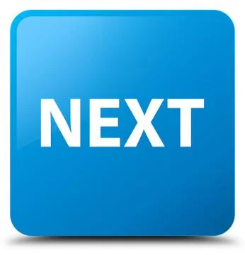 Next cyan blue square button 스톡 일러스트