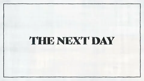 THE NEXT DAY Black Font On White Paper Stock Footage 229997228